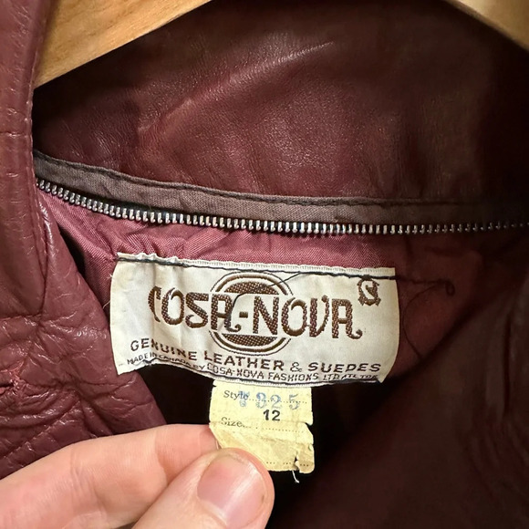 Vintage 1980s Cosa-Nova Long Red Leather Jacket Small - Picture 3 of 10